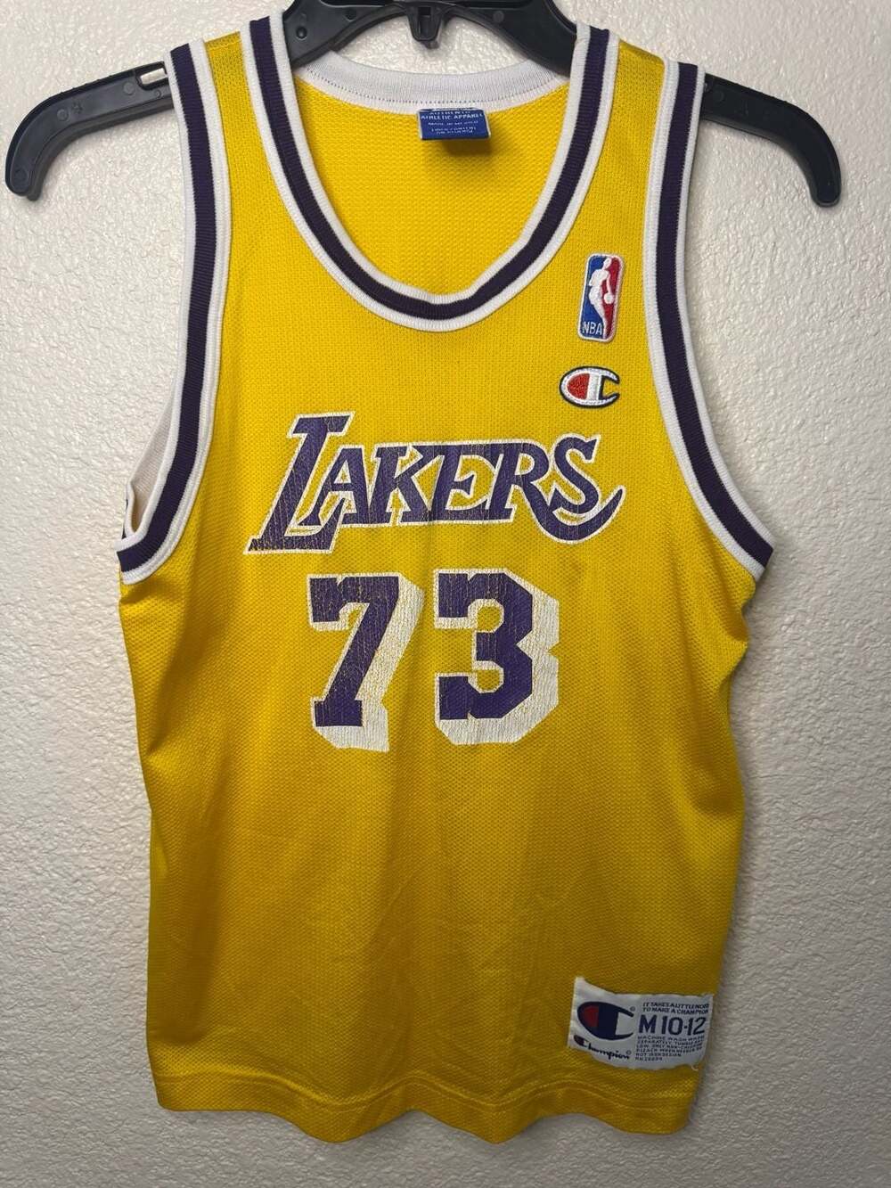 Vintage Youth Champion NBA Los Angeles Lakers Dennis Rodman #73 Basketball Jerse